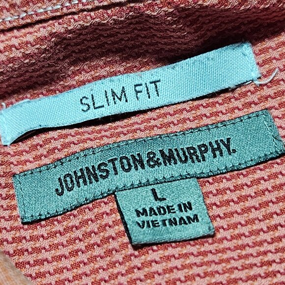 Johnston & Murphy Button Up Shirt Mens Size L Slim Fit Long Sleeve Rust Orange - Picture 3 of 5